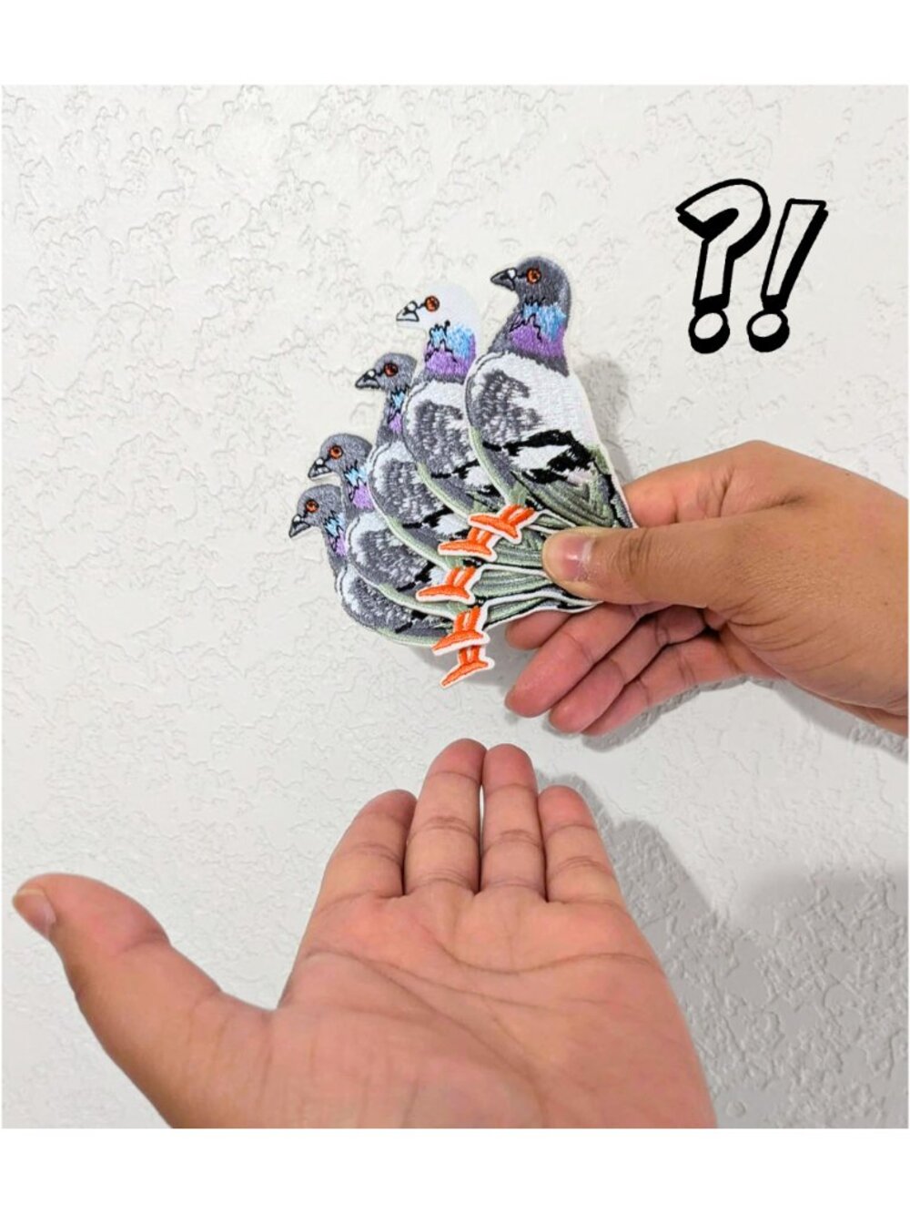 Unexplained Bird Patch Iron-On / Sew-On Embroidered Pigeon 2x2 Weirdcore Urban
